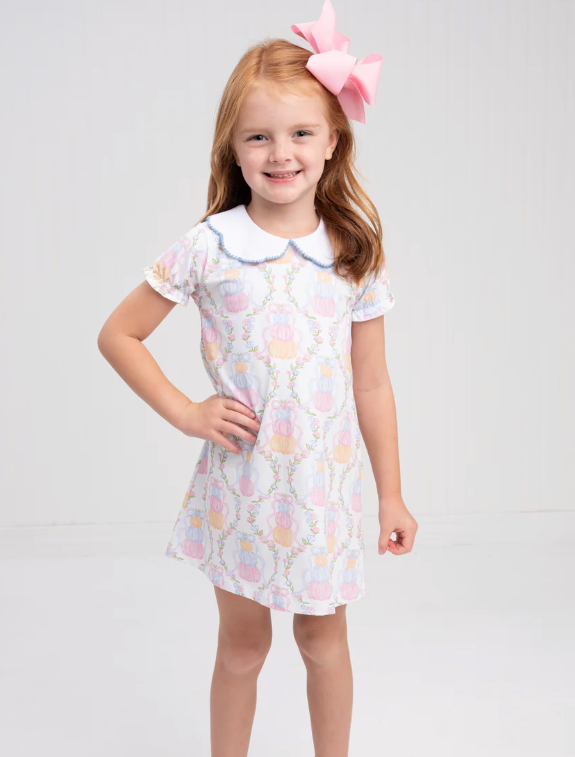 Pastel Pumpkins Trellis Dress - The Oaks Apparel