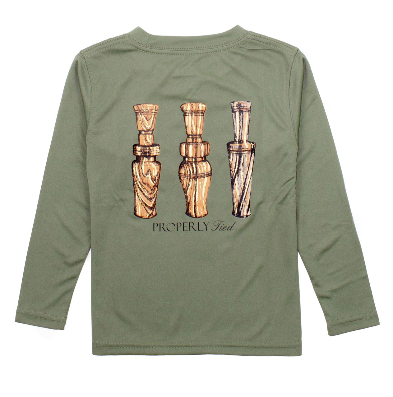 Boys Performance Duck Calls L/S Tee - Properly Tied