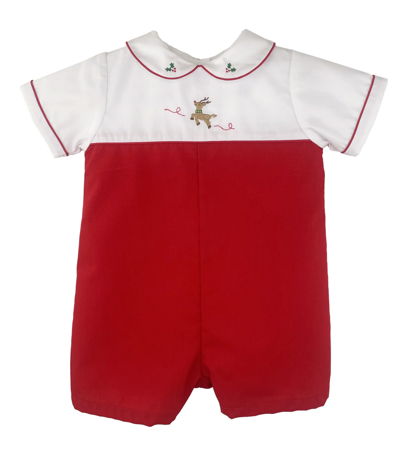 Boys Embroidered Reindeer Romper - Petit Ami