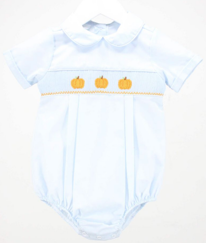 Boys Smocked Pumpkins Bubble - Baby Blessings