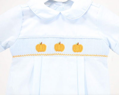Boys Smocked Pumpkins Bubble - Baby Blessings