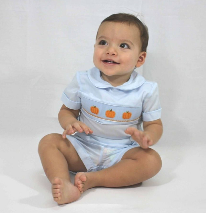 Boys Smocked Pumpkins Set - Baby Blessings