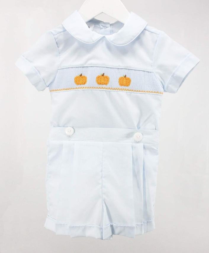 Boys Smocked Pumpkins Set - Baby Blessings