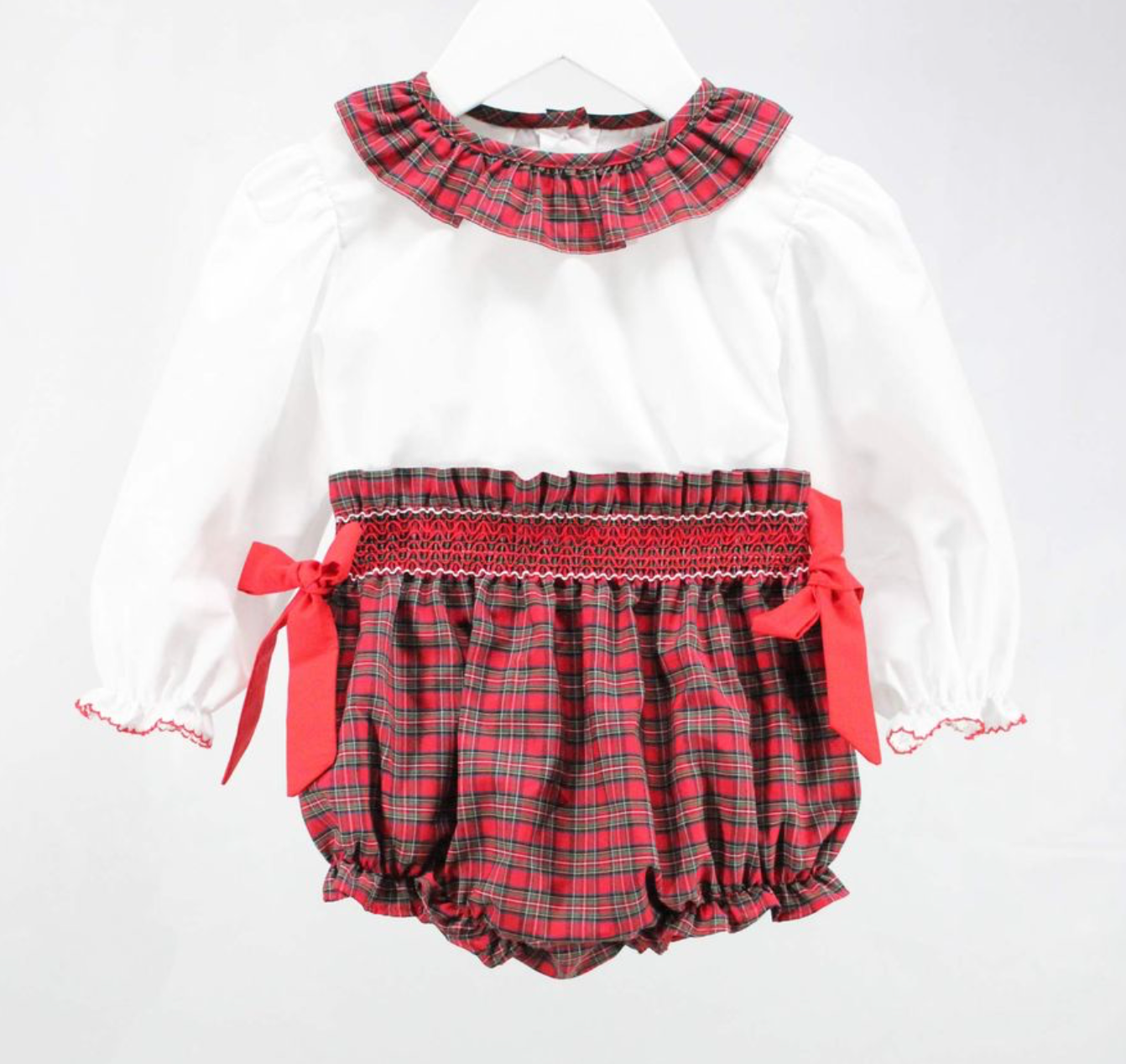 Red Christmas Plaid Bubble Set - Baby Blessings