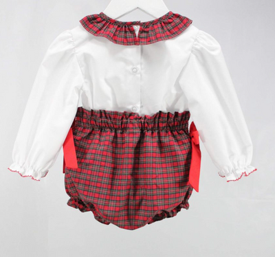 Red Christmas Plaid Bubble Set - Baby Blessings