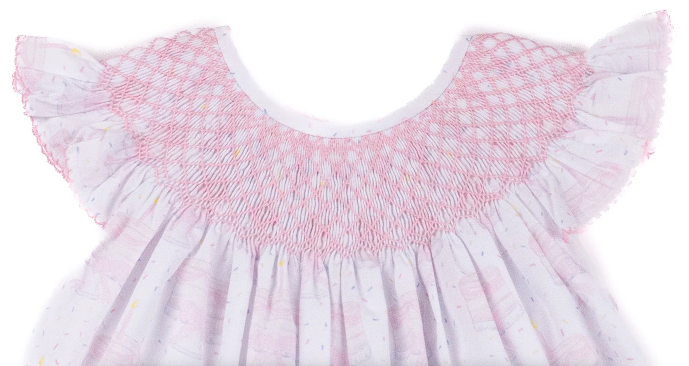 Pink Smocked Birthday Dress - Teeta
