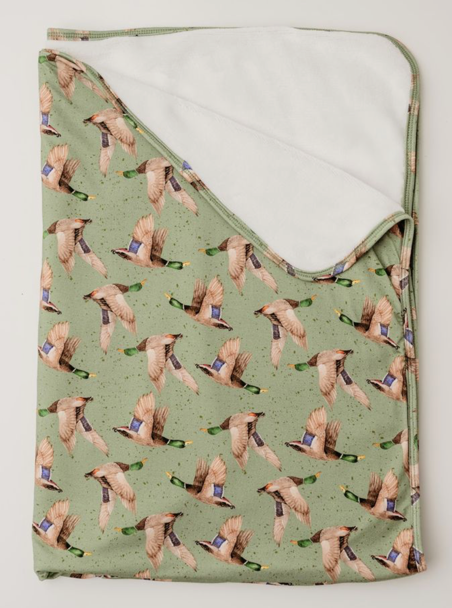 Bamboo Mallard Duck Swaddle Plush Blanket - Rockin Royalty