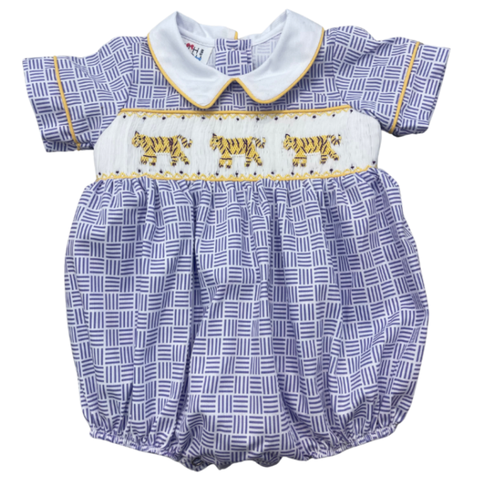 Boys Smocked Tigers Bubble - Ruth and Ralph