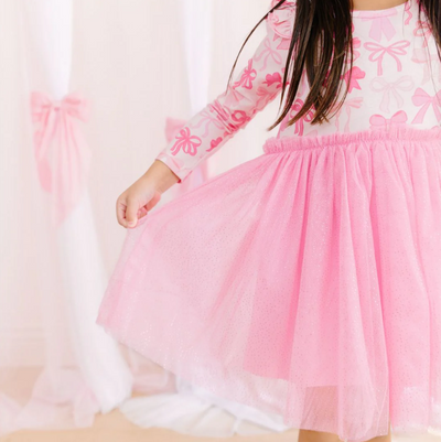 Coquette Bow Long Sleeve Tutu Dress -  Sweet Wink