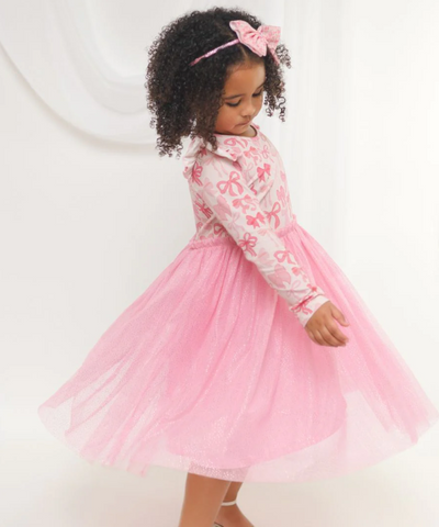 Coquette Bow Long Sleeve Tutu Dress -  Sweet Wink