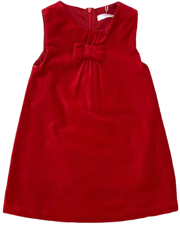 Red Velvet Jumper Dress - Lulu Bebe
