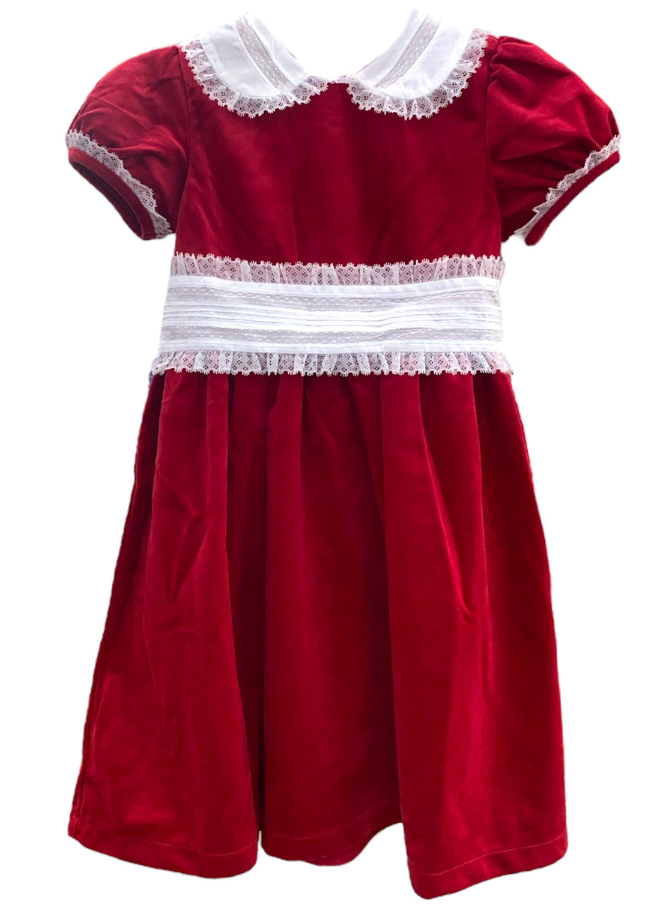 Scarlett Red Velvet with Lace - Lulu Bebe