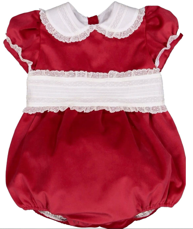 Scarlett Red Velvet with Lace - Lulu Bebe