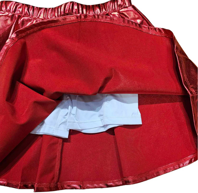 Red Metallic Skort - Lulu Bebe