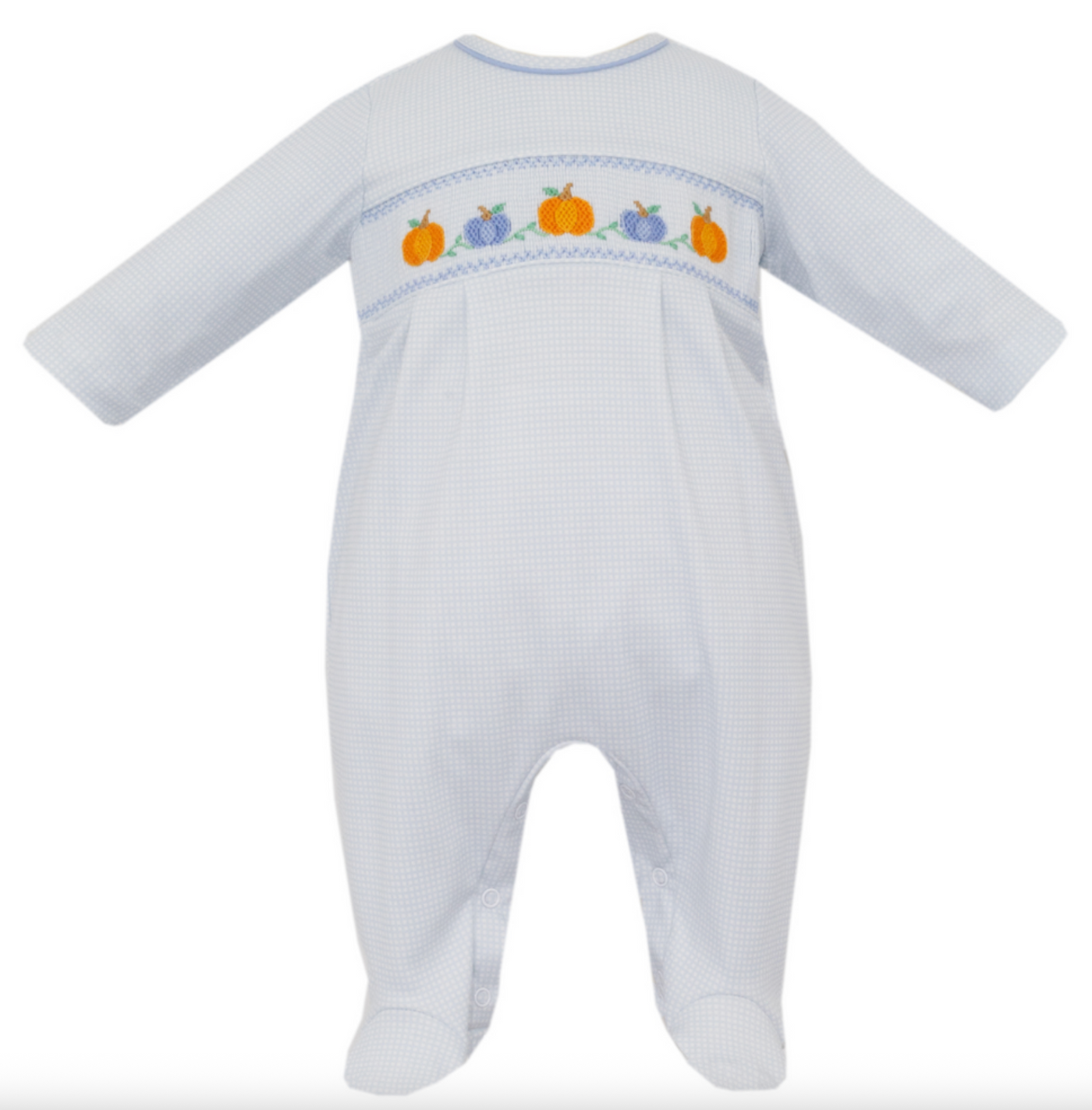 Boys Smocked Pumpkins Baby Footie - petit bébé
