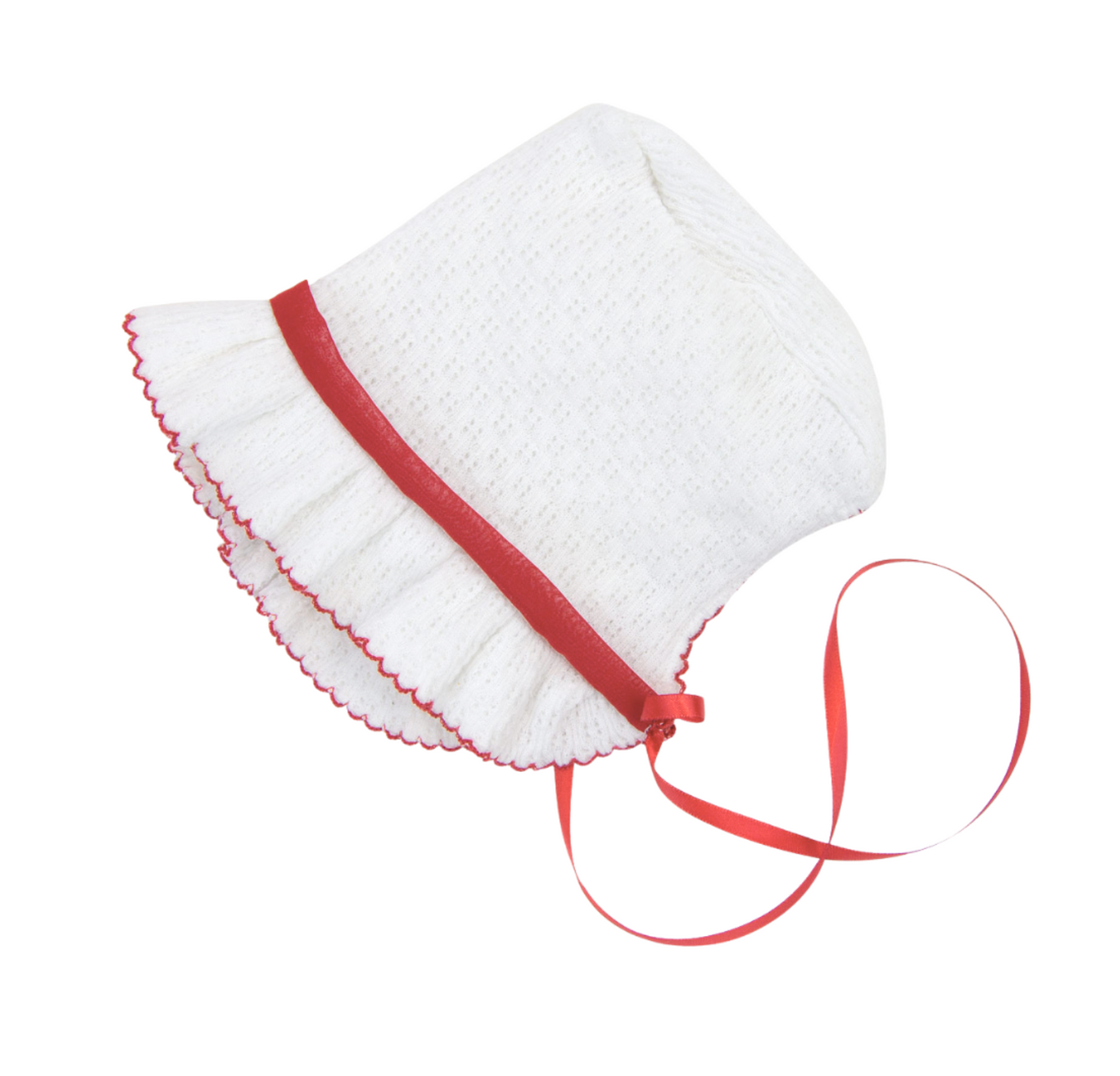 Red Chiffon Gown and Bonnet - Paty