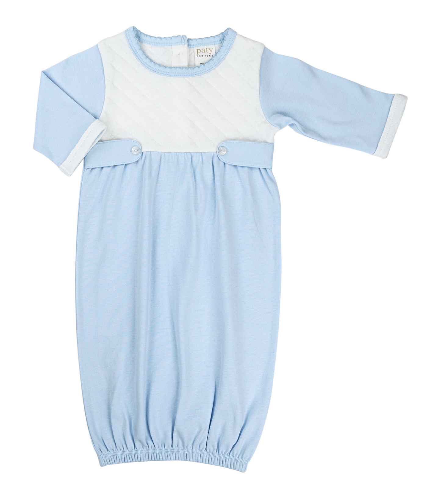 Blue Jacquard Newborn Gown - Paty