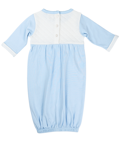 Blue Jacquard Newborn Gown - Paty