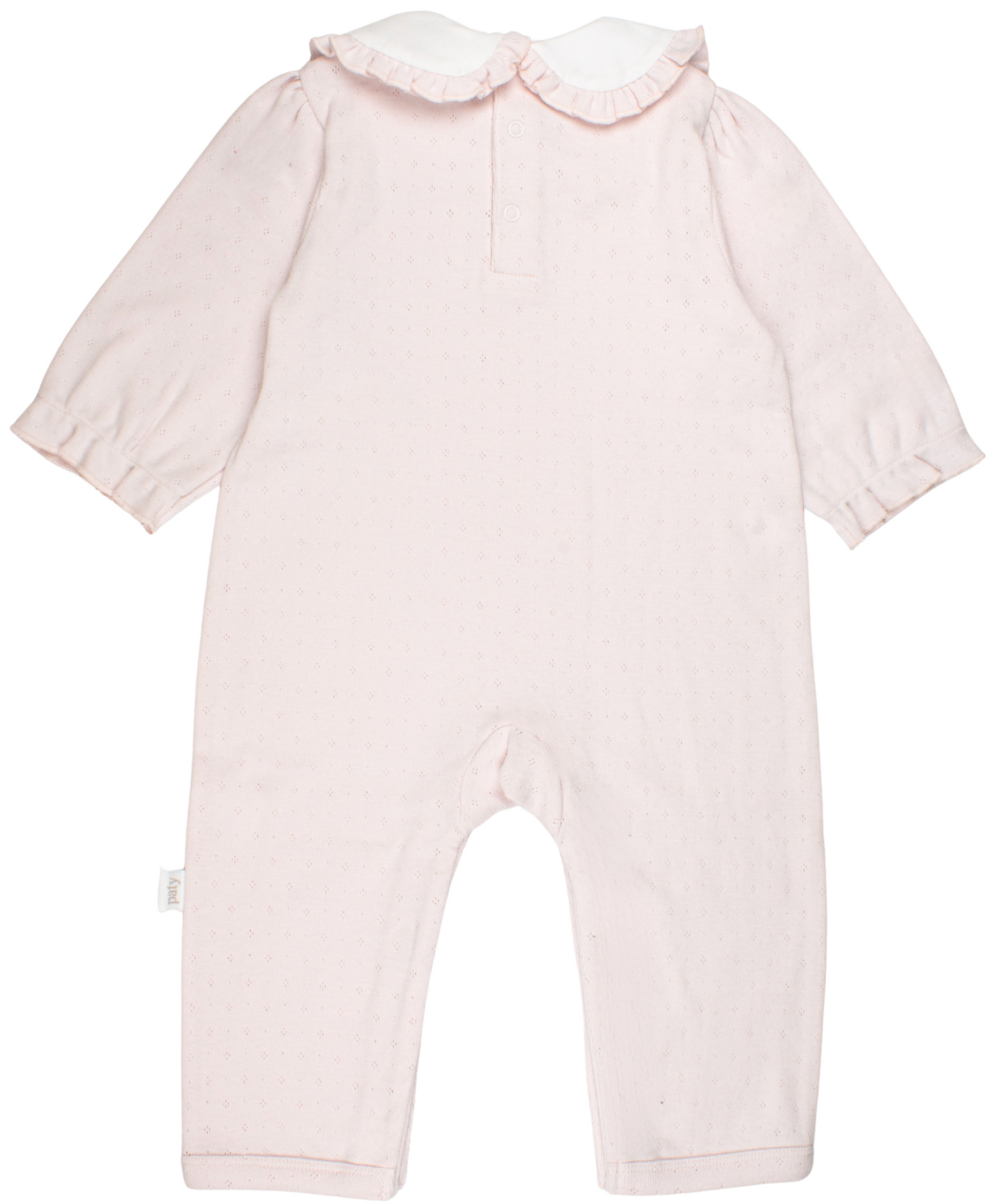 Girls Pink Pointelle Knit Romper - Paty