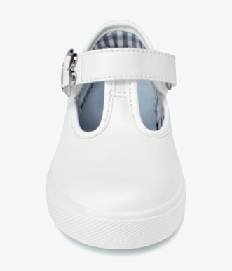 Floral Buckle White T-Strap Mary Janes - stride rite