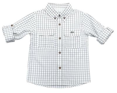 Olive & White Plaid Fishing Shirt - Saltwater Boys