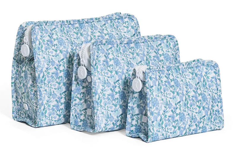 Hamptons Floral Large Roadie Zip Pouch - TRVL Design