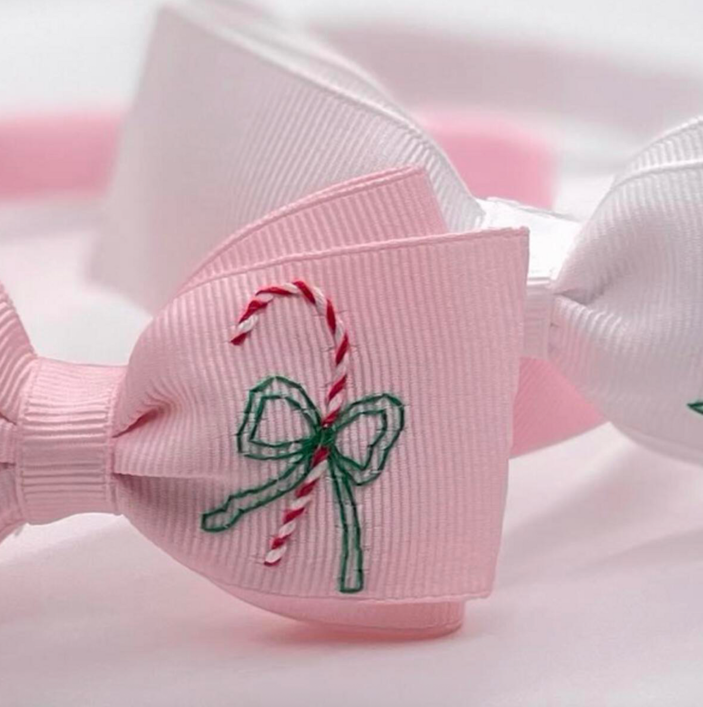 Candy Cane Pink Headband Bow - Winn & William