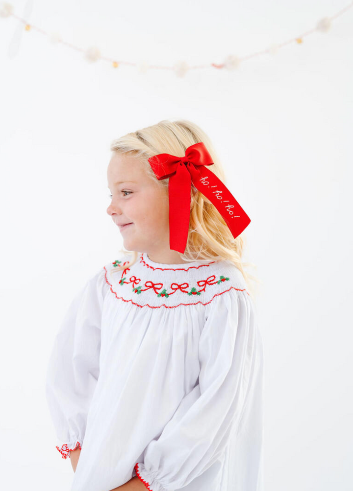 Red Christmas Tails Down Ribbon Bow - Winn & William