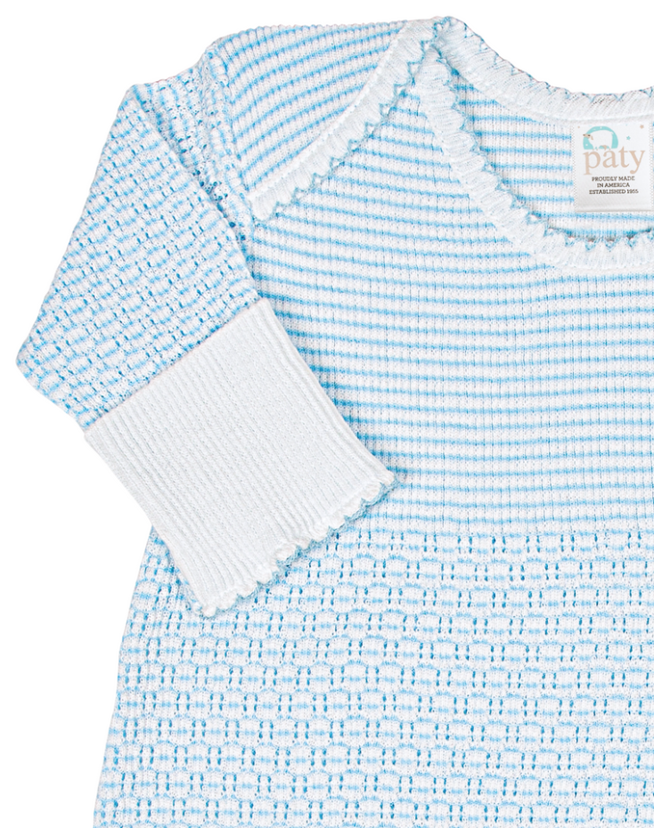 Boys Blue Paty Knit Overlap Shoulder Gown