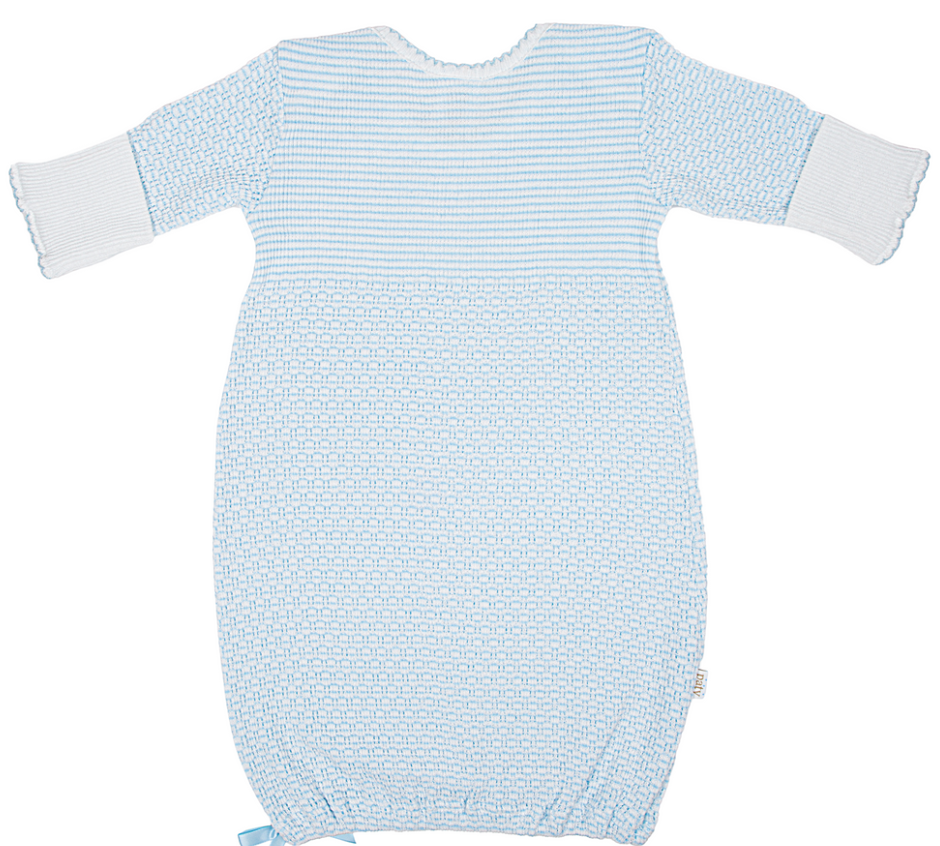 Boys Blue Paty Knit Overlap Shoulder Gown