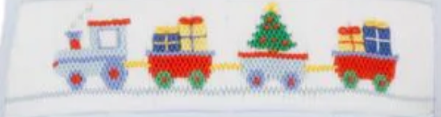 Boys Smocked Christmas Train Gown - petit bébé
