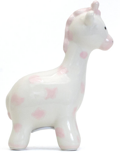 Pink Spotted Giraffe Piggy Bank - Child to Cherish