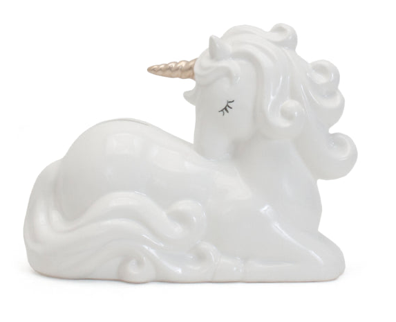 White Unicorn Piggy Bank - Child to Cherish