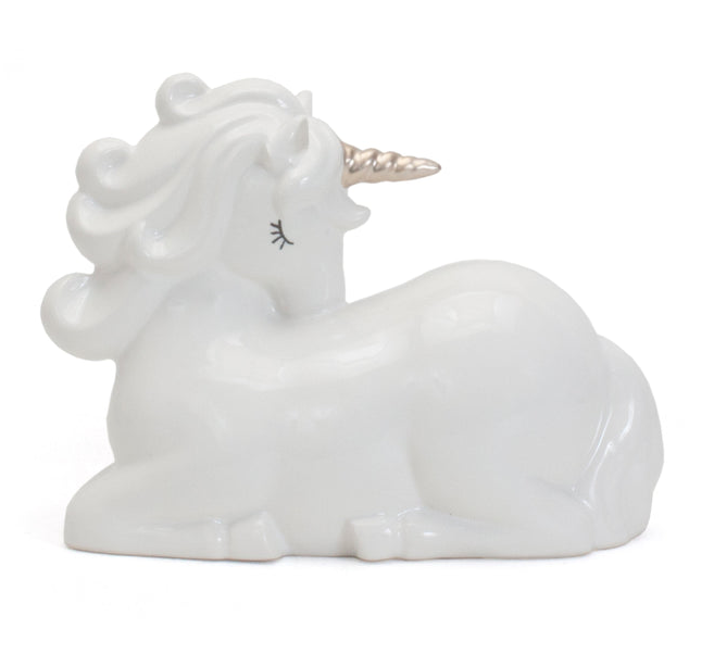 White Unicorn Piggy Bank - Child to Cherish