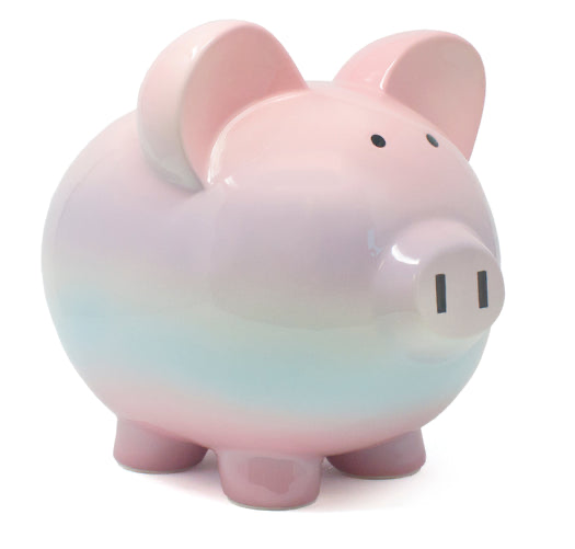 XL Rainbow Ombre Piggy Bank - Child to Cherish