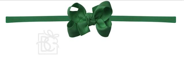 Forest Green Baby Headband Bow 3.5" - Beyond Creations