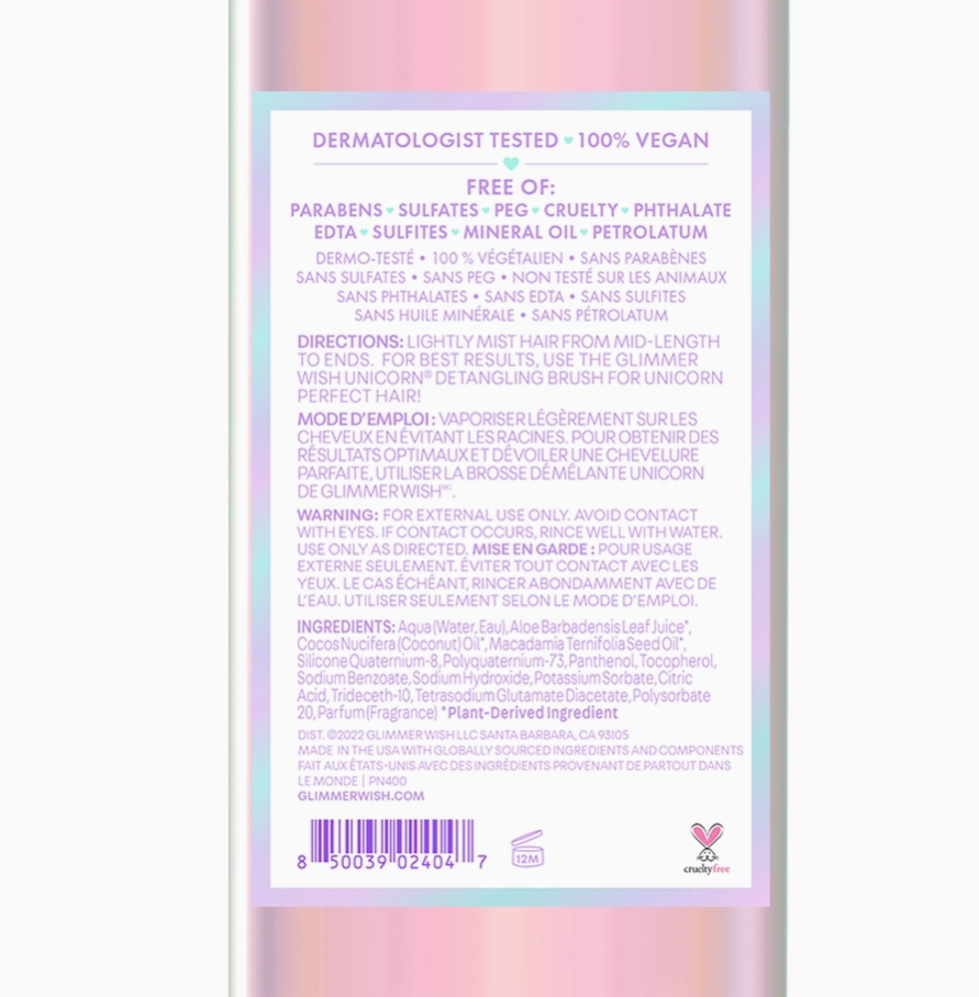 Unicorn Detangling Spray - Glimmer Wish