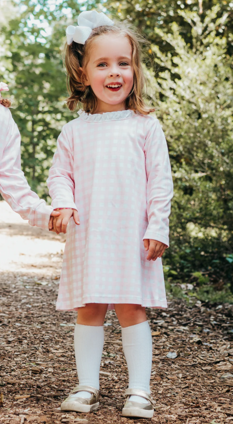 Pink Pima Buffalo Check Dress - Maddie & Connor