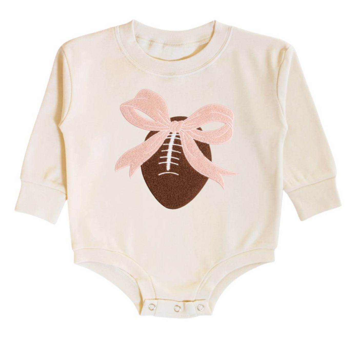 Baby Girls Coquette Football Patch Onesie - Sweet Wink