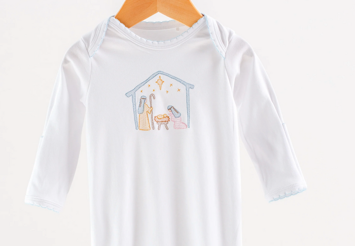 Nativity Embroidery Baby Gown - Nola Tawk