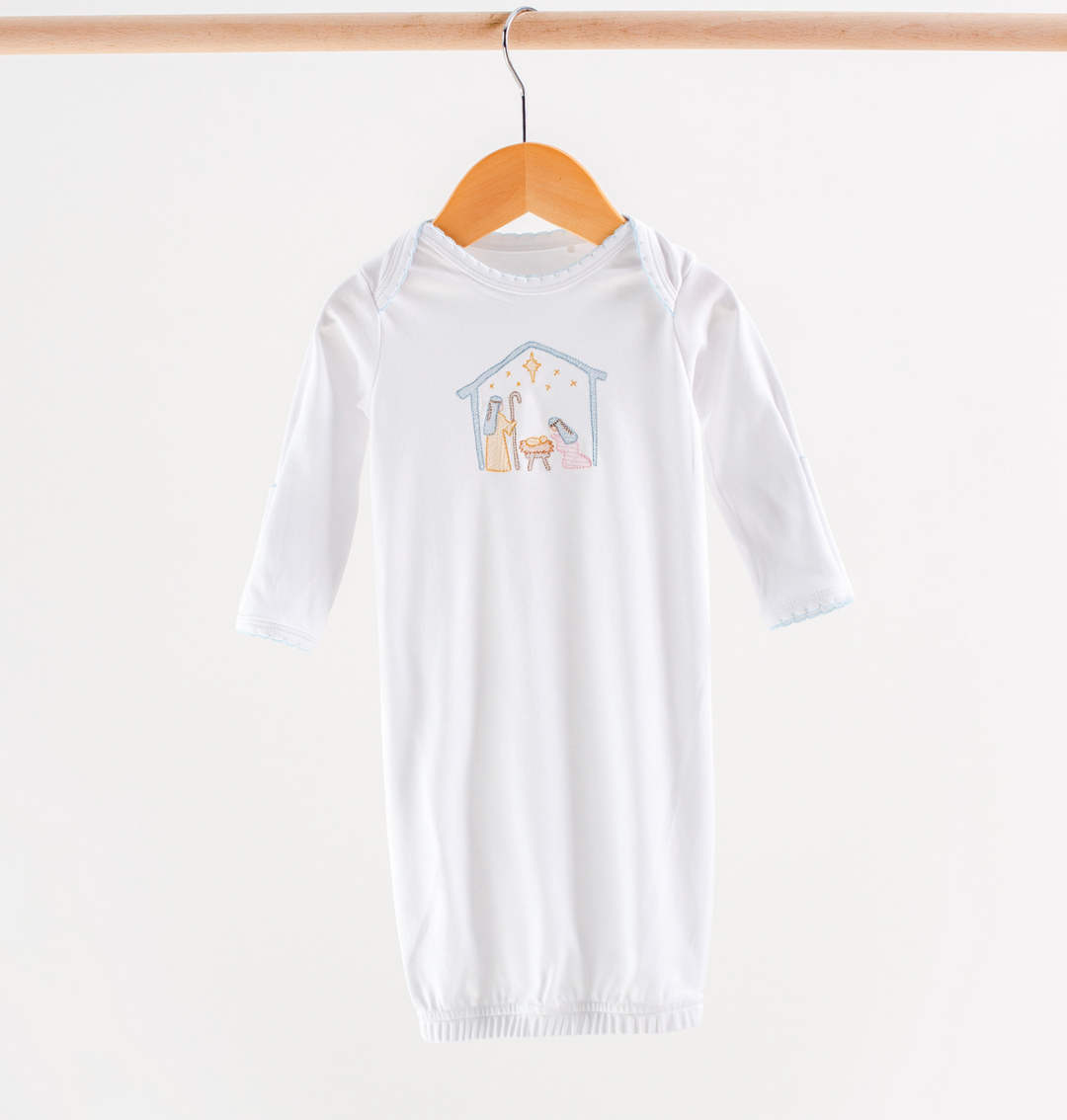 Nativity Embroidery Baby Gown - Nola Tawk