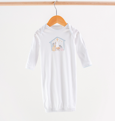 Nativity Embroidery Baby Gown - Nola Tawk