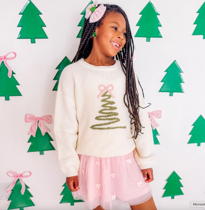 Coquette Christmas Tree Knit Sweater - Sweet Wink