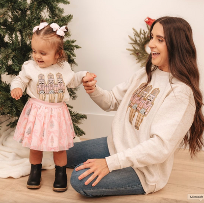 Pastel Nutcracker Patch Christmas Sweatshirt - Sweet Wink