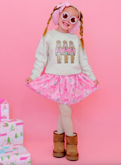 Pastel Nutcracker Patch Christmas Sweatshirt - Sweet Wink