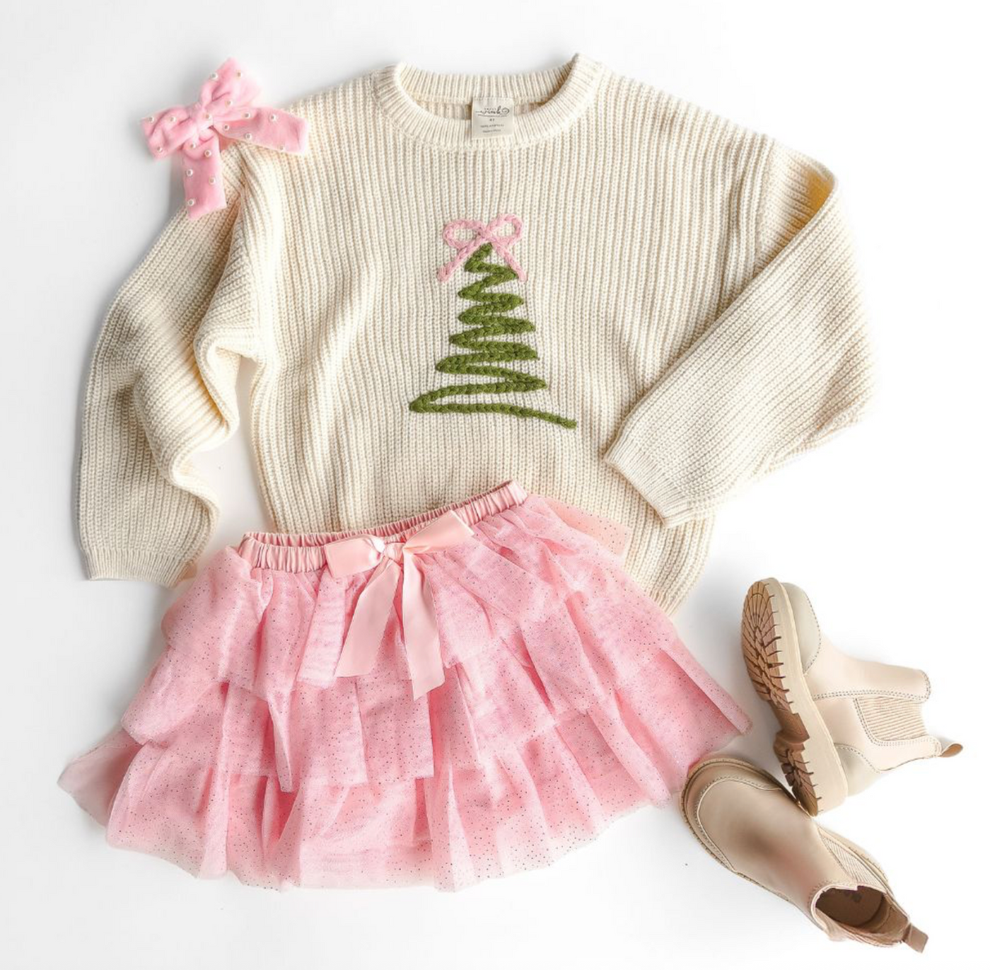 Pink Velvet Pearl Bow Clip - Sweet Wink