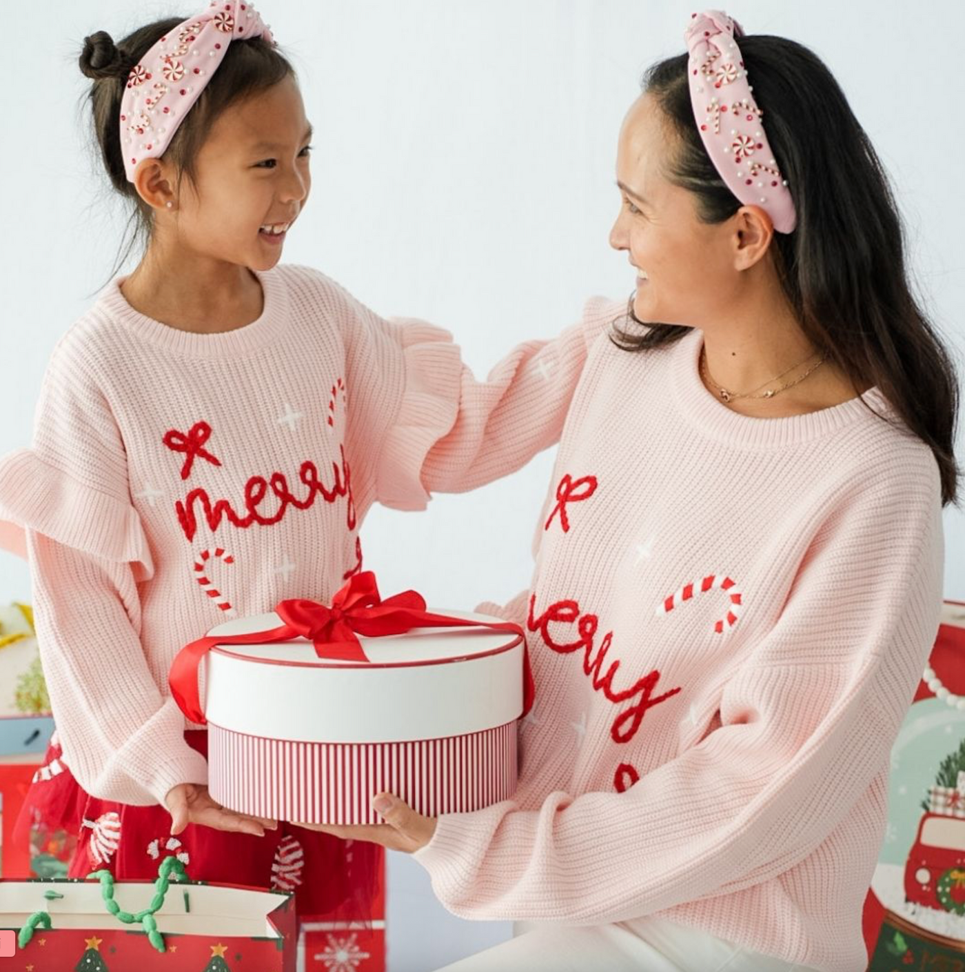 Candy Cane Christmas Gemstone Headband - Sweet Wink