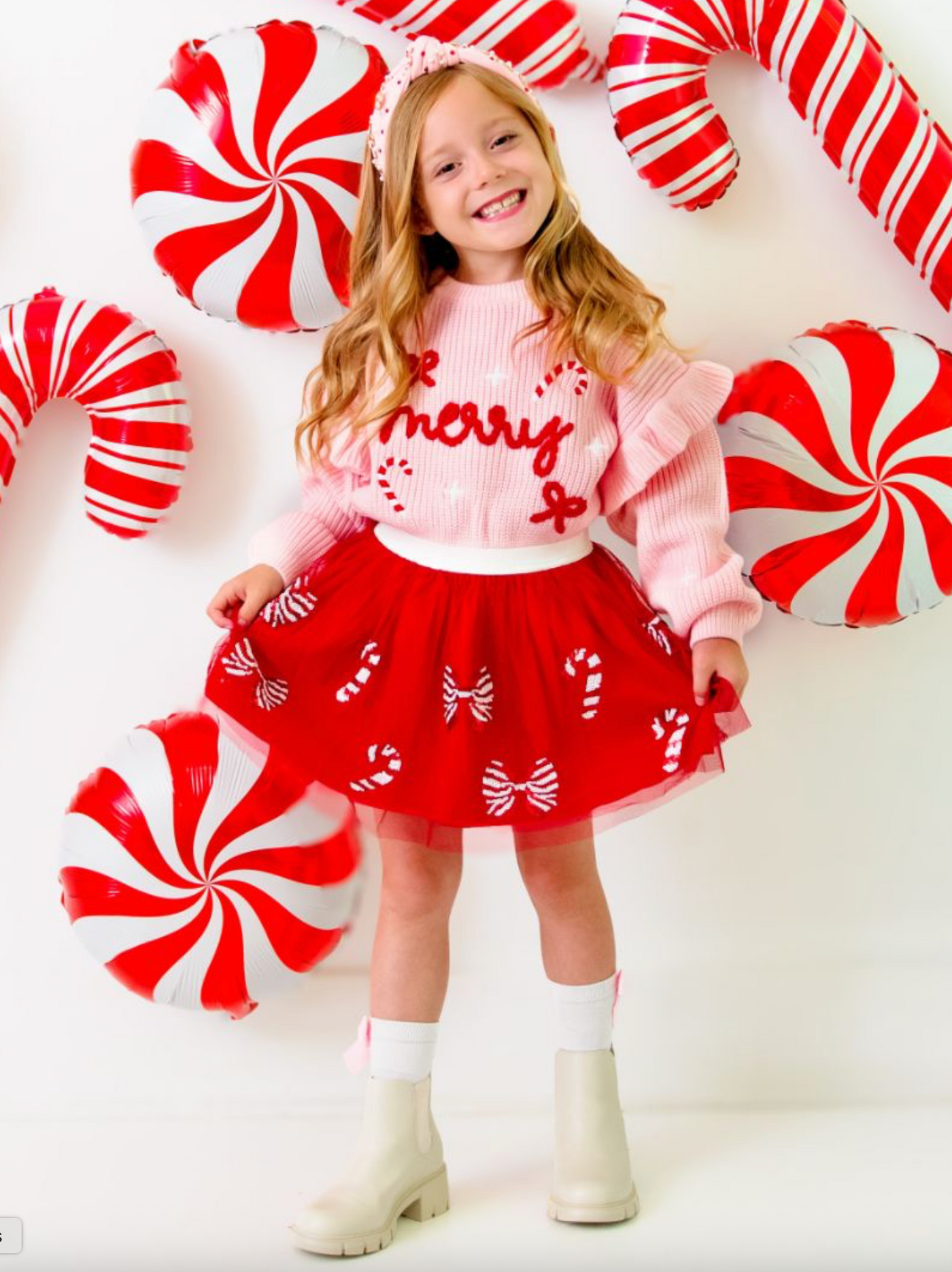 Candy Cane Coquette Sequin Christmas Tutu - Sweet Wink