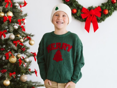 Boys Tree Patch Christmas Beanie - Sweet Wink