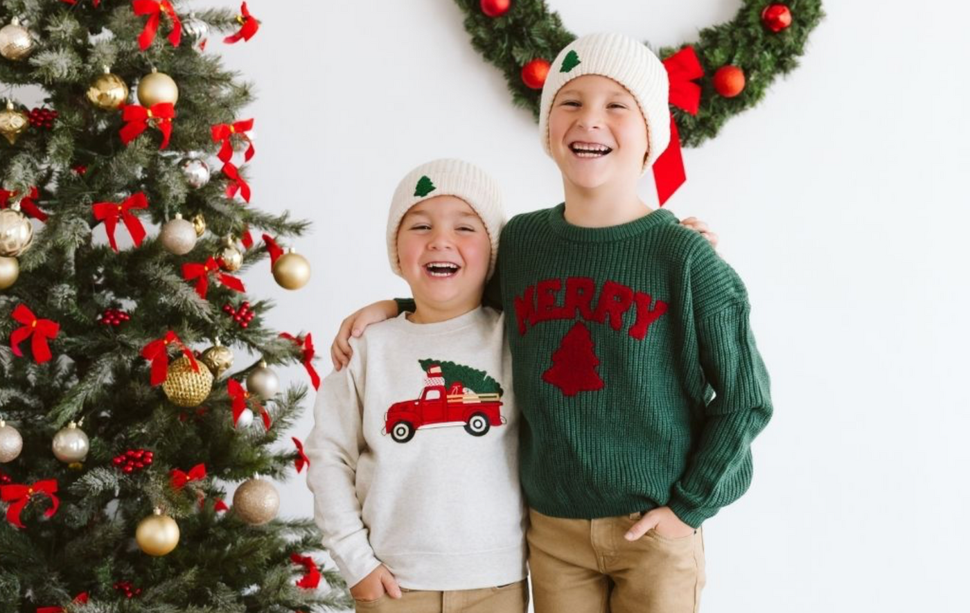 Boys Tree Patch Christmas Beanie - Sweet Wink